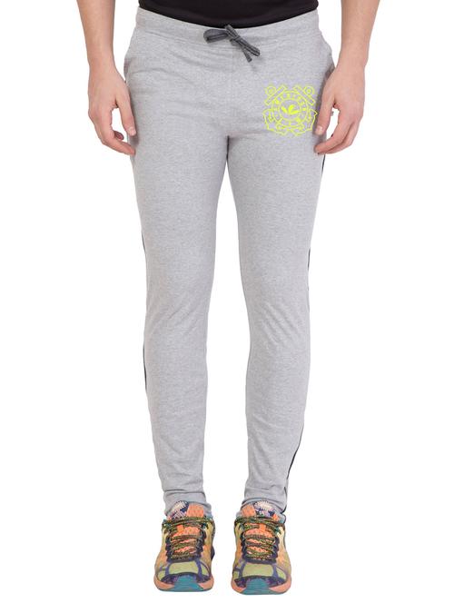 grey cotton full length track pant - 15020421 - Very Small Image - 1