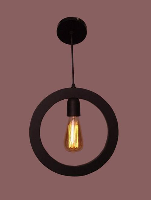 hanging vintage filament bulb in wooden circular shape pendants ceiling lamp - 15020500 - Very Small Image - 1