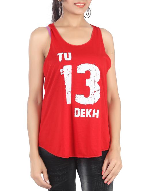 red cotton printed tee - 15020548 - Very Small Image - 1