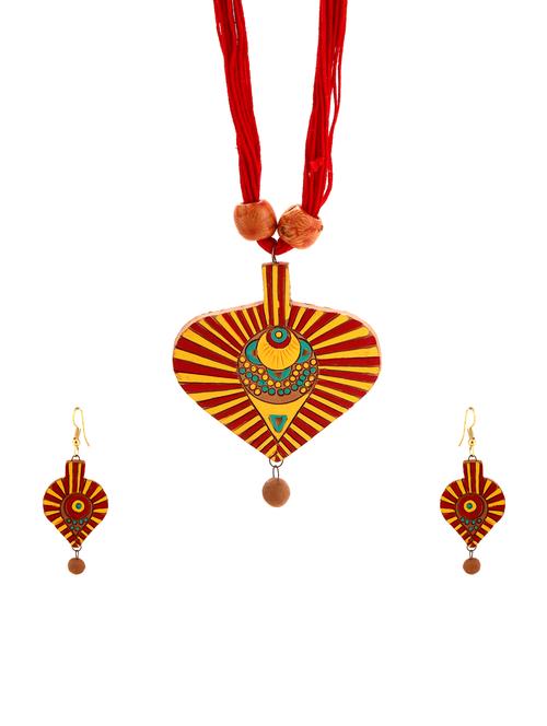 multi colored wood necklaces and earring - 15020921 - Very Small Image - 1