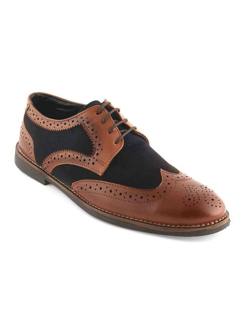 tan leatherette lace-up derby - 15022924 - Very Small Image - 1