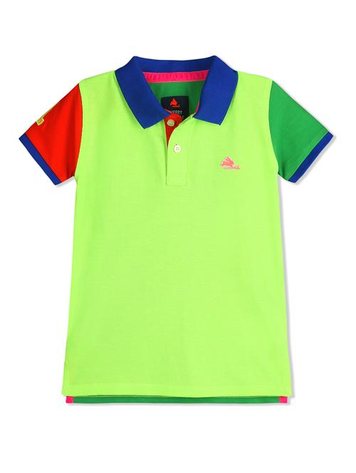 polo neck color block t-shirt - 15024147 - Very Small Image - 1