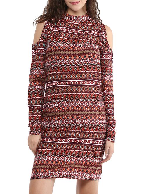 cold shoulder printed sheath dress - 15024463 - Very Small Image - 1