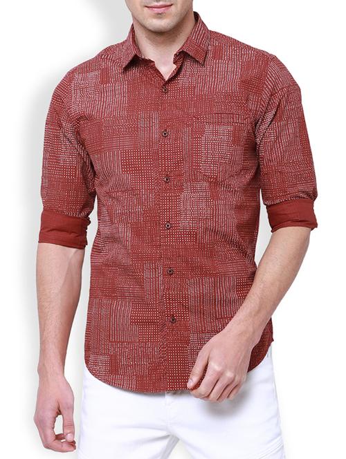 red cotton casual shirt - 15024757 - Very Small Image - 1