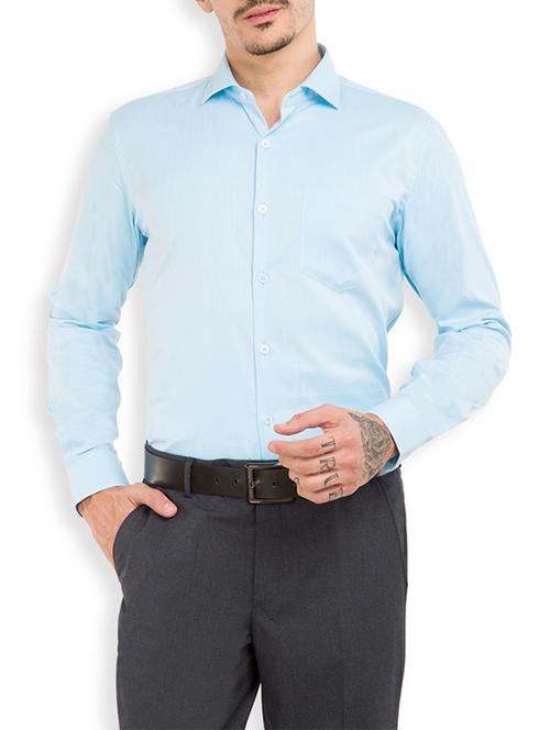 light blue polyester blend formal shirt - 15024768 - Very Small Image - 1
