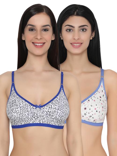 set of 2 multi colored cotton bras - 15025630 - Very Small Image - 1