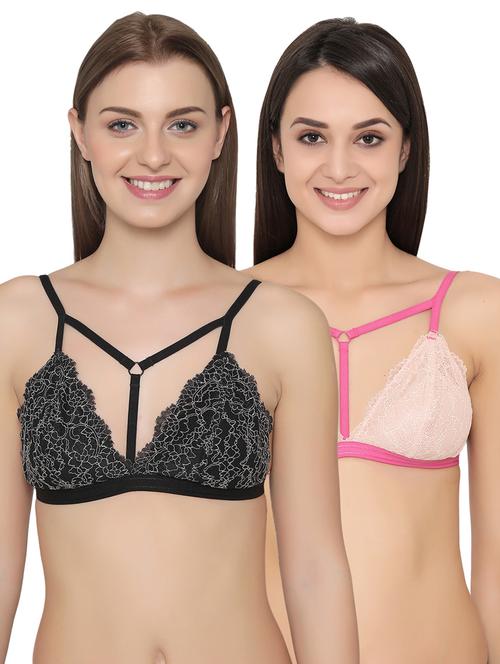 set of 2 multicolored lace lette bra - 15025660 - Very Small Image - 1