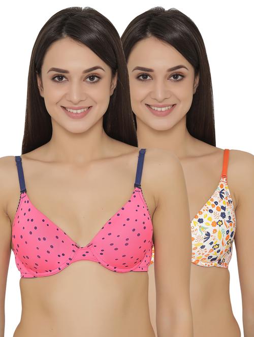 set of 2 multicolored plunge bra - 15025664 - Very Small Image - 1