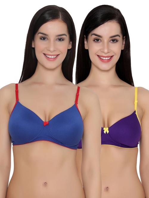 set of 2 multicolored cotton t-shirt bra - 15025672 - Very Small Image - 1
