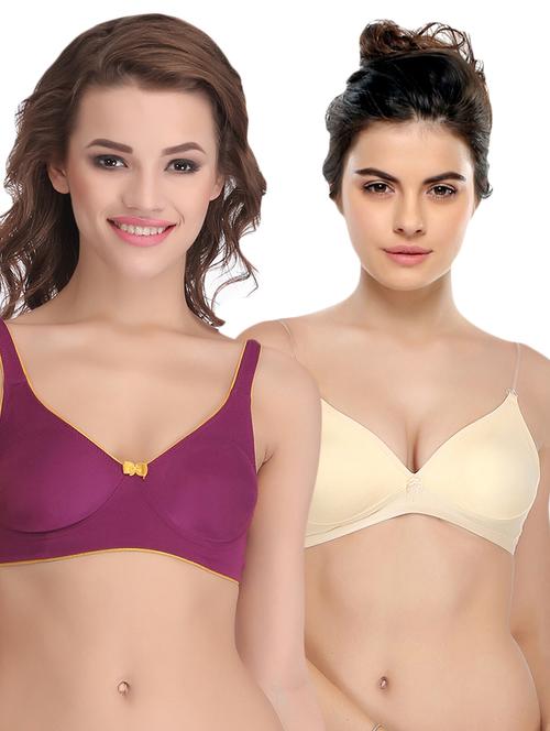 set of 2 contrast bow patch bra - 15025678 - Very Small Image - 1