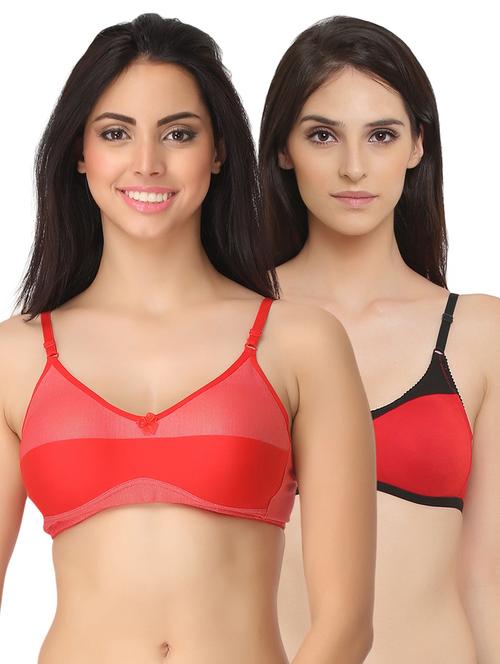 set of 2 red polyamide bra - 15025685 - Very Small Image - 1