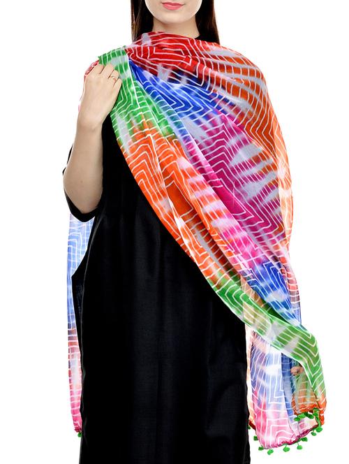 multi colored poly chiffon dupatta - 15026426 - Very Small Image - 1