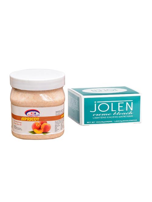jolen creme bleach and pink root apricot scrub 500ml - 15026516 - Very Small Image - 1