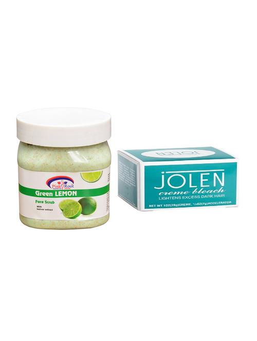 jolen creme bleach and pink root green lemon scrub 500ml - 15026522 - Very Small Image - 1