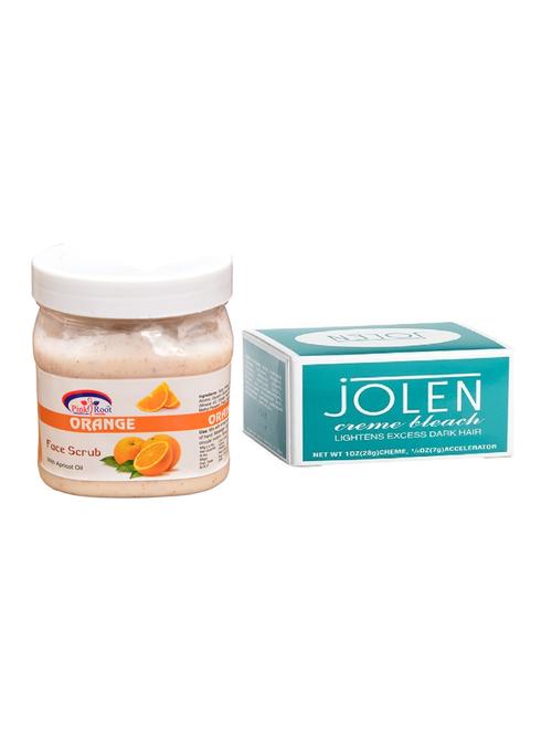 jolen creme bleach and pink root orange scrub 500ml - 15026525 - Very Small Image - 1