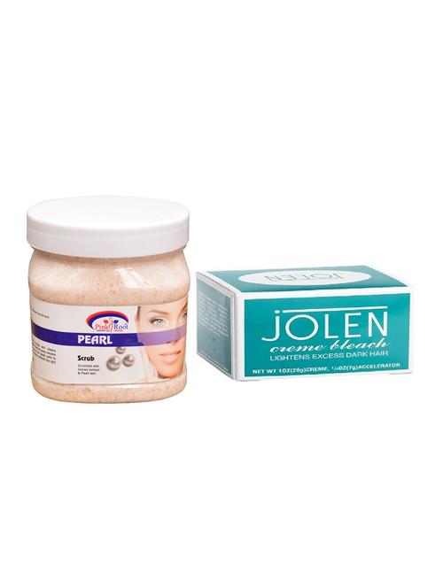 jolen creme bleach and pink root pearl scrub 500ml - 15026527 - Very Small Image - 1