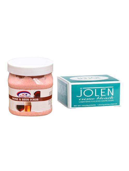 jolen creme bleach and pink root wine & beer scrub 500ml - 15026531 - Very Small Image - 1