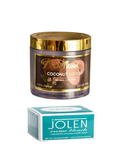 jolen creme bleach and pink root coconut scrub 100gm - 15026539 - Very Small Image - 1