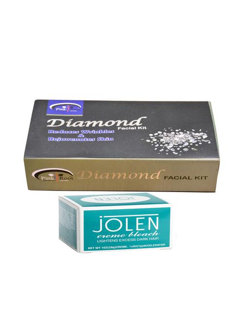 jolen creme bleach and pink root diamond facial kit 83gm - 15026543 - Very Small Image - 1