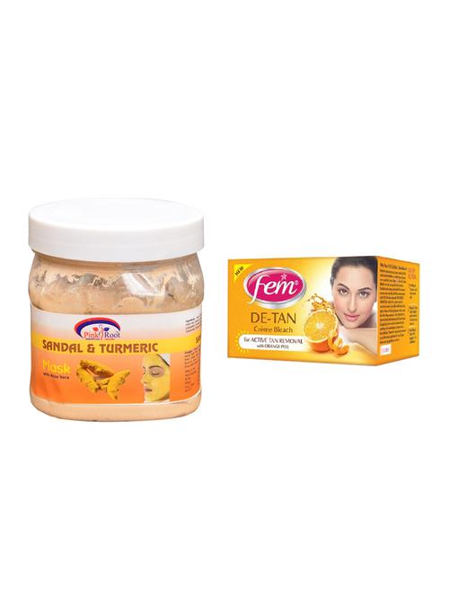 fem de-tan bleach, pink root sandal & turmeric mask 500ml - 15026561 - Very Small Image - 1