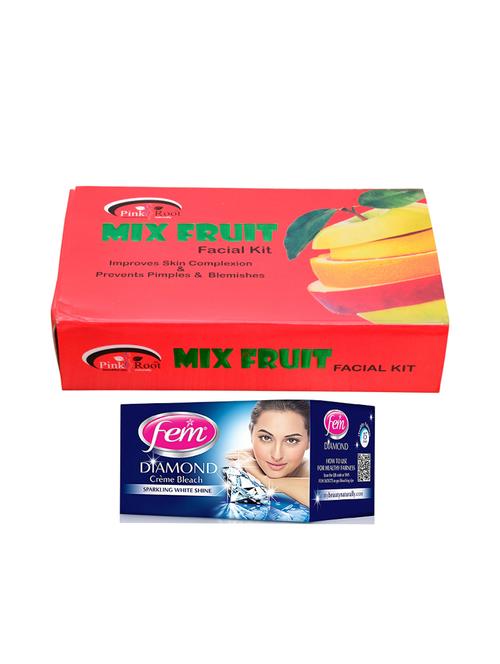fem diamond bleach, pink root mix fruit facial kit 83gm - 15026685 - Very Small Image - 1