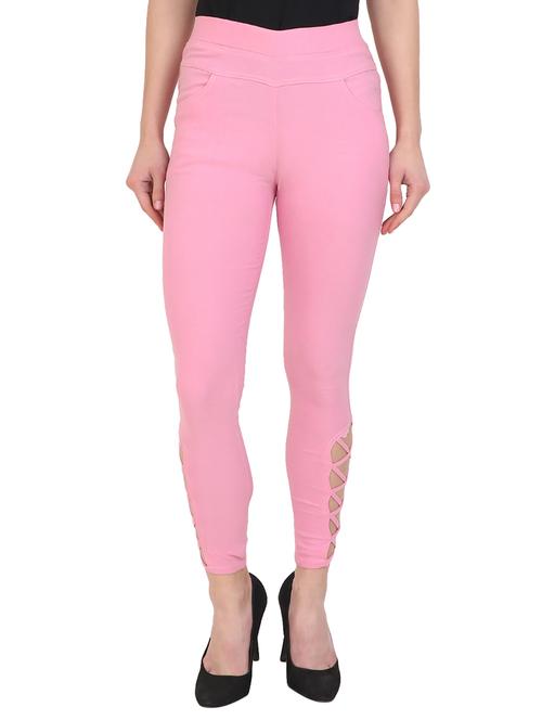 pink cotton jeggings - 15027550 - Very Small Image - 1