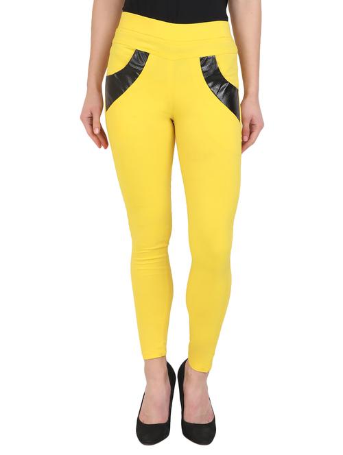 yellow cotton jeggings - 15027554 - Very Small Image - 1