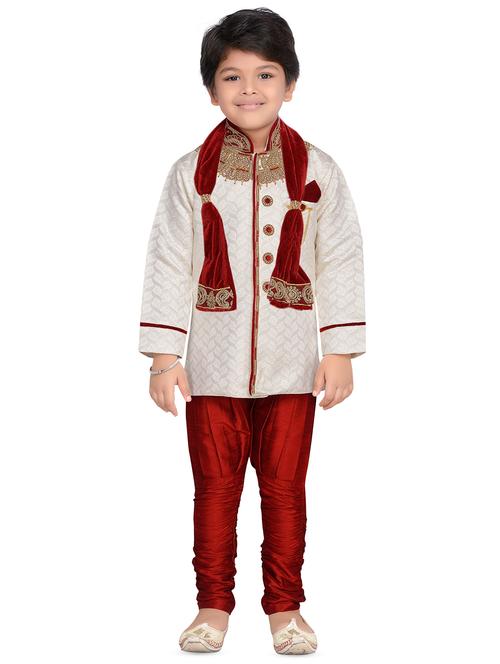 red silk blend kurta set - 15028278 - Very Small Image - 1