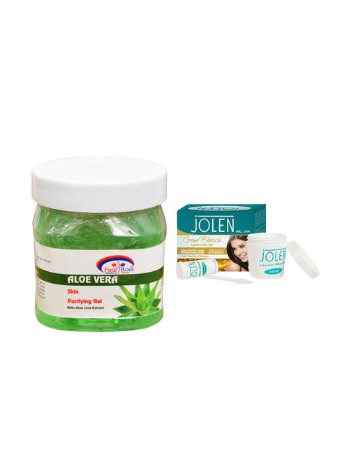 jolen gold bleach crème 18g and pink root hair repair spa 500ml - 15029991 - Very Small Image - 1