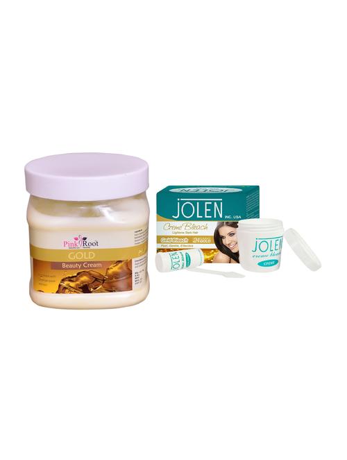 jolen gold bleach crème 18g and pink root gold leaf gel 500ml - 15029994 - Very Small Image - 1