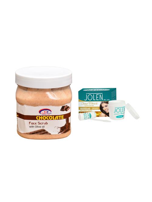jolen gold bleach crème 18g and pink root chocolate scrub 500ml - 15030001 - Very Small Image - 1