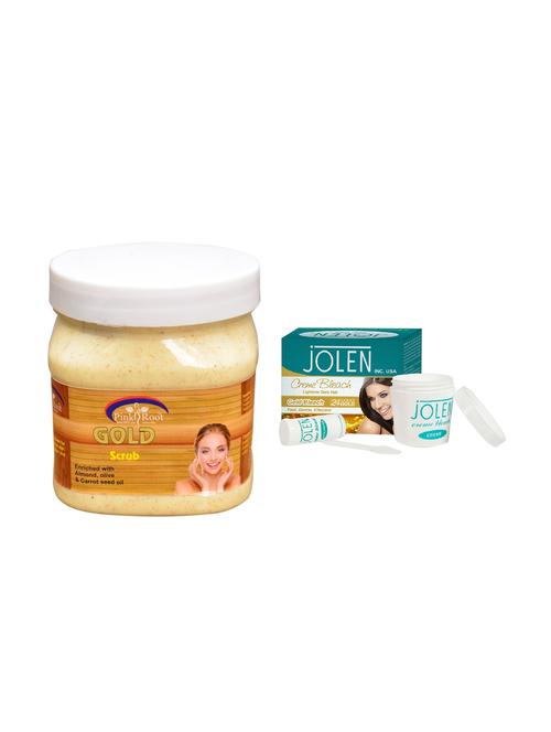 jolen gold bleach crème 18g and pink root gold scrub 500ml - 15030004 - Very Small Image - 1