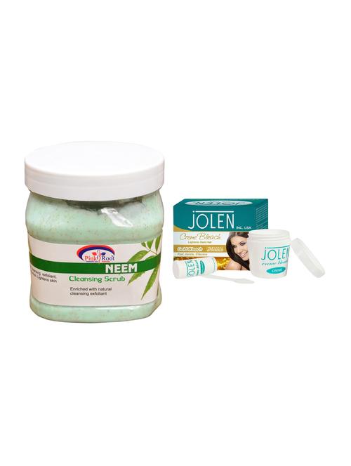 jolen gold bleach crème 18g and pink root neem scrub 500ml - 15030007 - Very Small Image - 1
