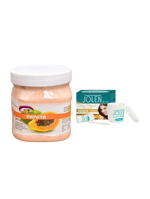 jolen gold bleach crème 18g and pink root papaya scrub 500ml - 15030009 - Very Small Image - 1