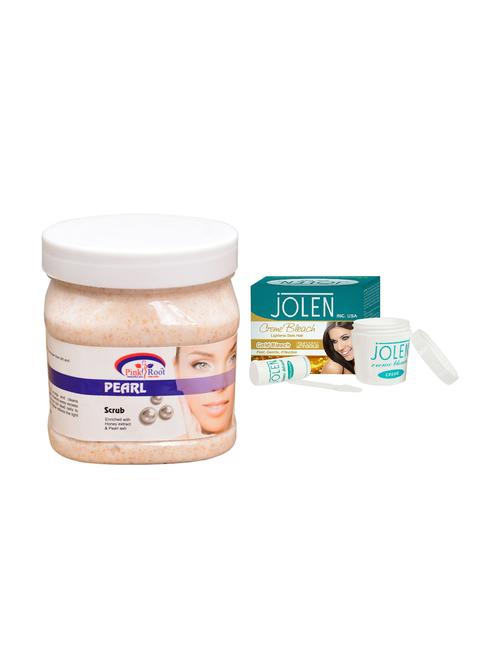 jolen gold bleach crème 18g and pink root pearl scrub 500ml - 15030010 - Very Small Image - 1