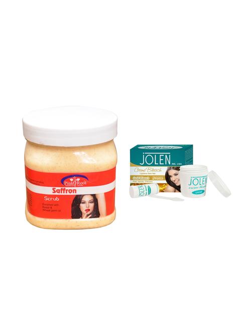 jolen gold bleach crème 18g and pink root saffron scrub 500ml - 15030011 - Very Small Image - 1