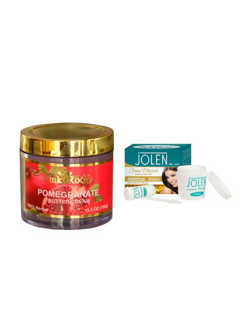 jolen gold bleach crème 18g and pink root pomegranate butter cream 100gm - 15030017 - Very Small Image - 1