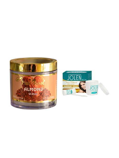 jolen gold bleach crème 18g and pink root almond scrub 100gm - 15030020 - Very Small Image - 1