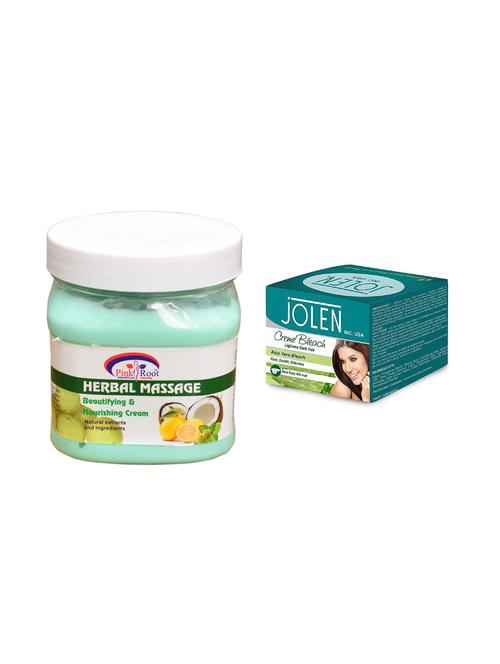 jolen aloe vera bleach crème 18g and pink root almond nourishing cream 500ml - 15030035 - Very Small Image - 1