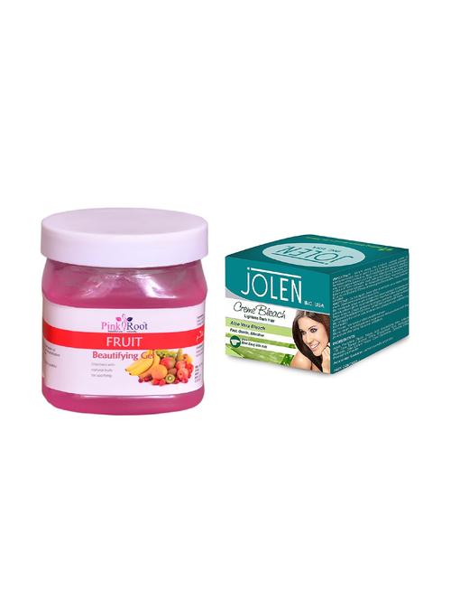 jolen aloe vera bleach crème 18g and pink root d'olive massage cream 500ml - 15030037 - Very Small Image - 1