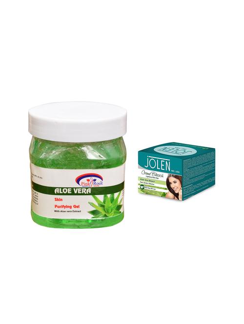 jolen aloe vera bleach crème 18g and pink root hair repair spa 500ml - 15030039 - Very Small Image - 1
