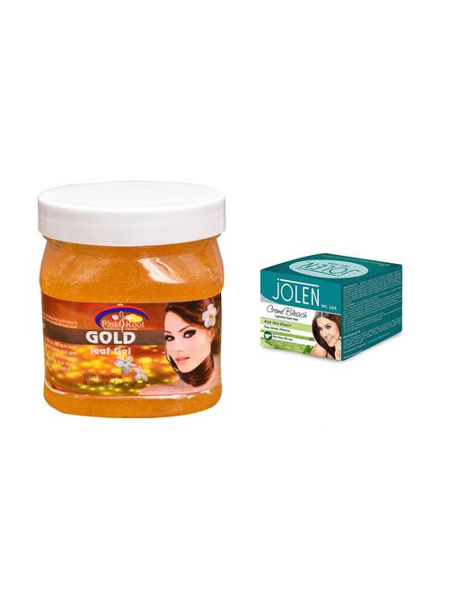 jolen aloe vera bleach crème 18g and pink root herbal massage cream 500ml - 15030040 - Very Small Image - 1