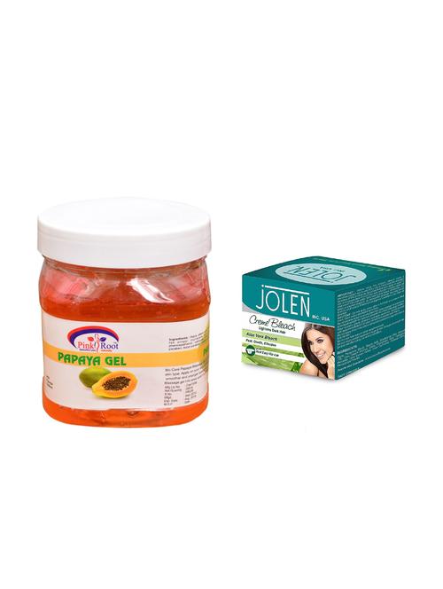 jolen aloe vera bleach crème 18g and pink root aloe vera gel 500ml - 15030041 - Very Small Image - 1