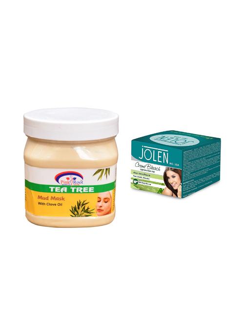 jolen aloe vera bleach crème 18g and pink root sandal & turmeric mask 500ml - 15030044 - Very Small Image - 1