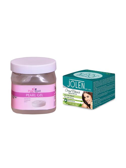 jolen aloe vera bleach crème 18g and pink root tea tree mud mask 500ml - 15030045 - Very Small Image - 1