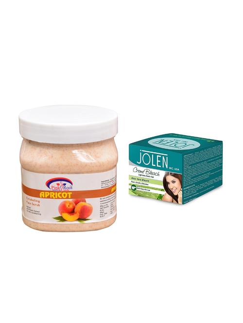 jolen aloe vera bleach crème 18g and pink root apricot scrub 500ml - 15030047 - Very Small Image - 1