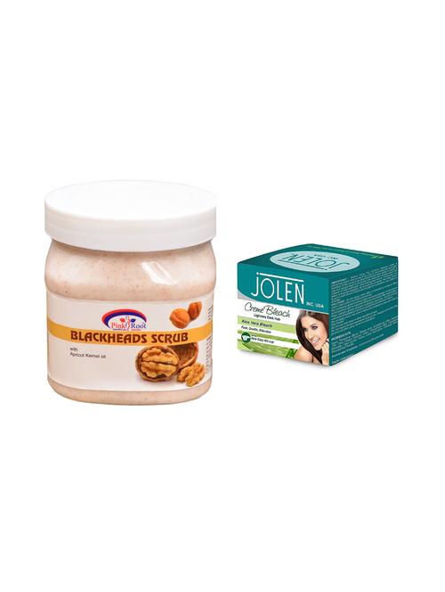 jolen aloe vera bleach crème 18g and pink root bleackheads scrub 500ml - 15030048 - Very Small Image - 1