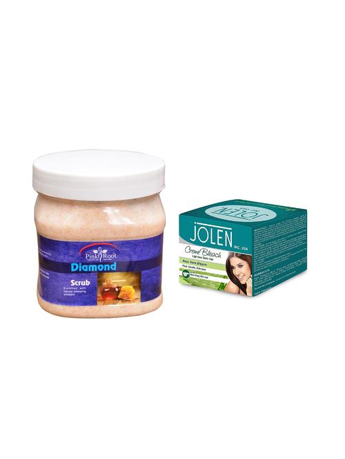 jolen aloe vera bleach crème 18g and pink root diamond scrub 500ml - 15030051 - Very Small Image - 1