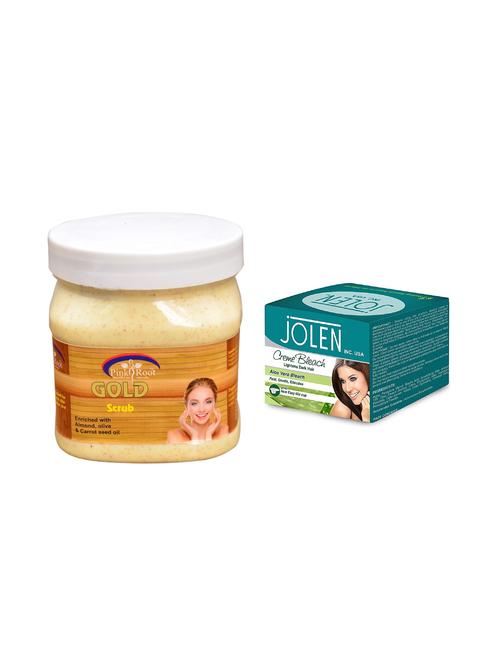 jolen aloe vera bleach crème 18g and pink root gold scrub 500ml - 15030052 - Very Small Image - 1
