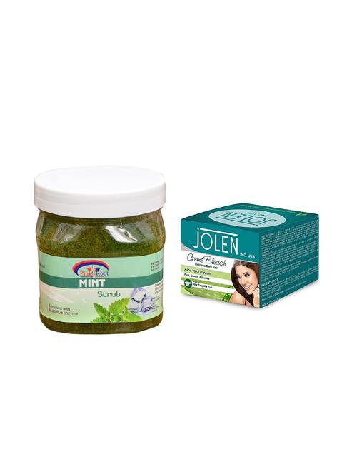 jolen aloe vera bleach crème 18g and pink root mint scrub 500ml - 15030054 - Very Small Image - 1